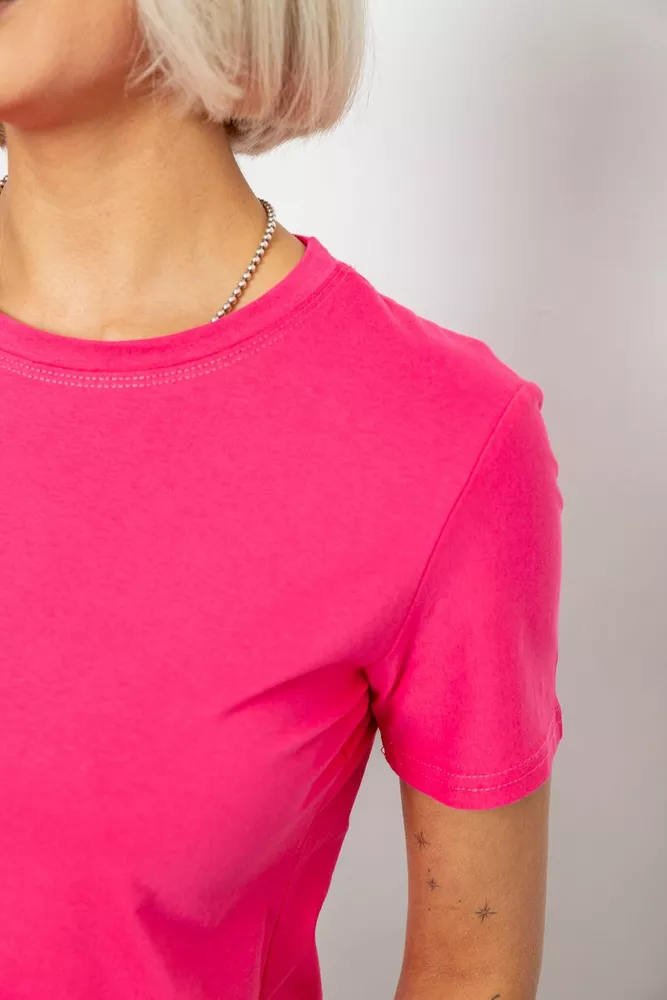 Купить Футболка женская однотонная, цвет розовый, 204R3333 - Фото №5