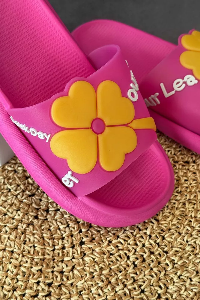 Купить Шлепанцы женские с аппликацей, цвет розовый, 243R5028-19A - Фото №2