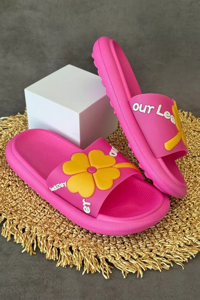 Купить Шлепанцы женские с аппликацей, цвет розовый, 243R5028-19A - Фото №3