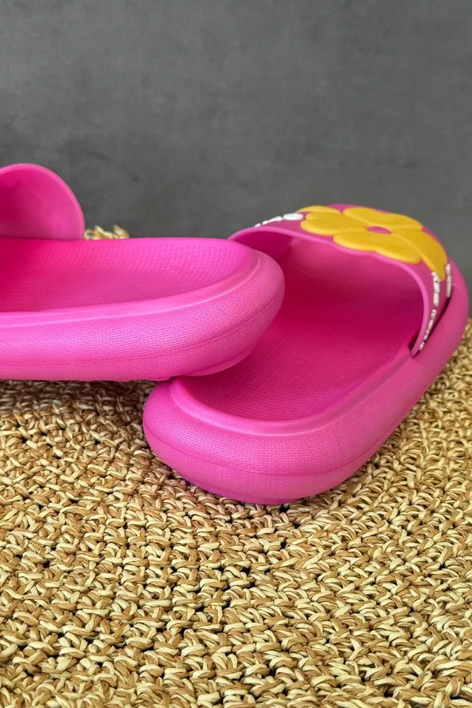 Купить Шлепанцы женские с аппликацей, цвет розовый, 243R5028-19A - Фото №4