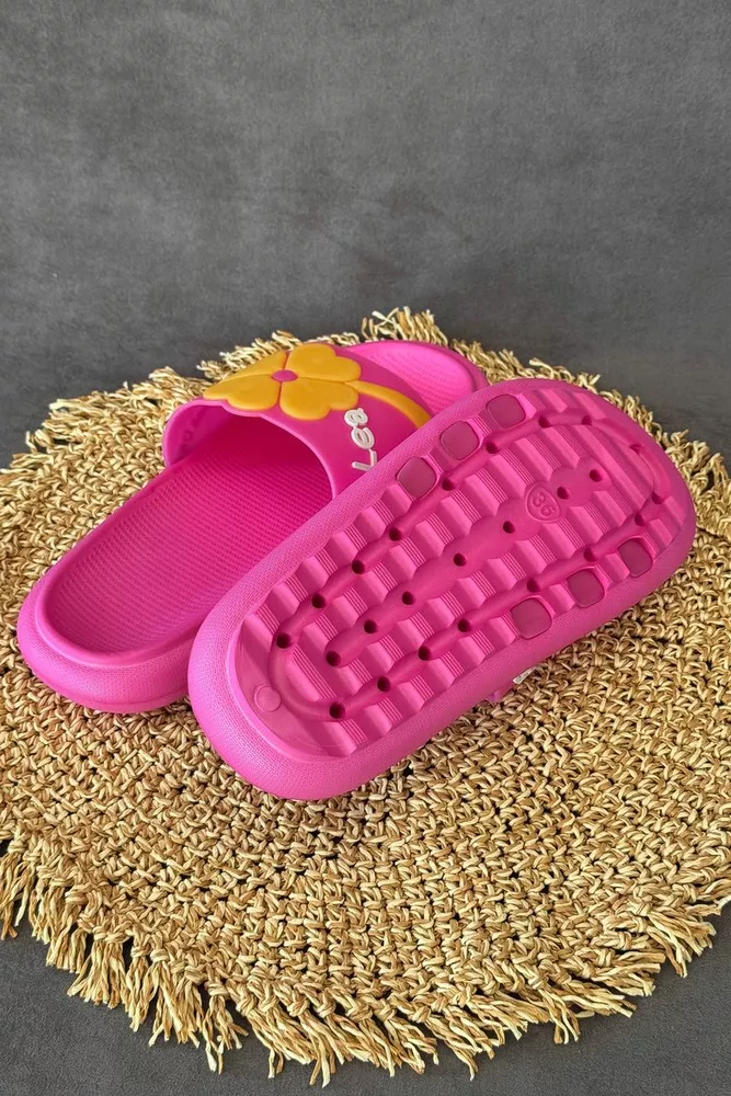 Купить Шлепанцы женские с аппликацей, цвет розовый, 243R5028-19A - Фото №5