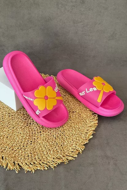 Шлепанцы женские с аппликацей, цвет розовый, 243R5028-19A