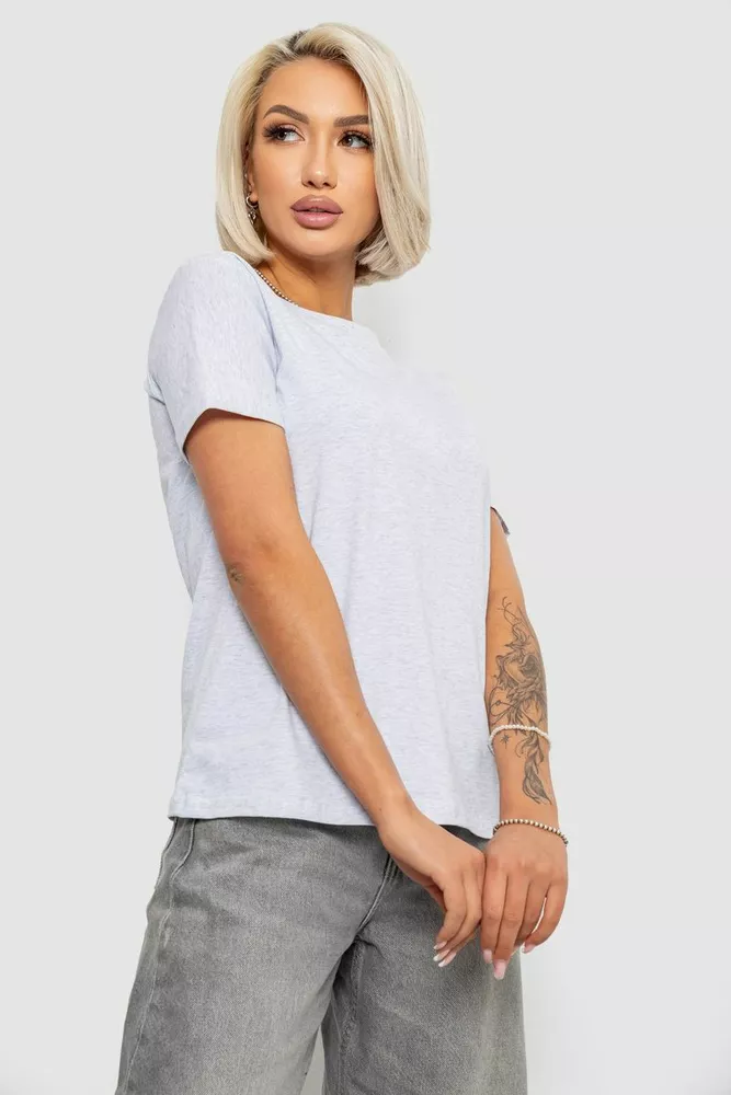 Купить Футболка женская однотонная, цвет светло-серый, 204R3333 - Фото №3