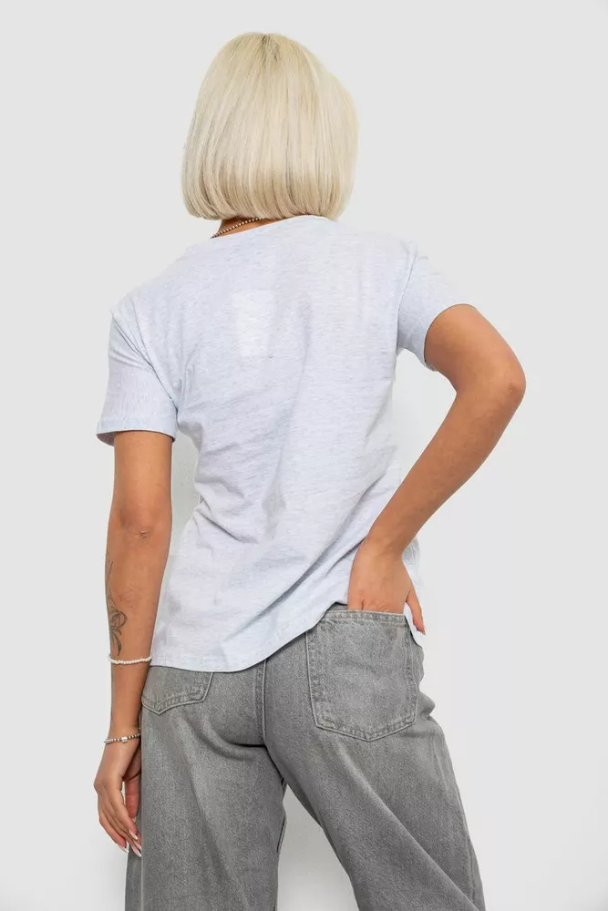 Купить Футболка женская однотонная, цвет светло-серый, 204R3333 - Фото №4