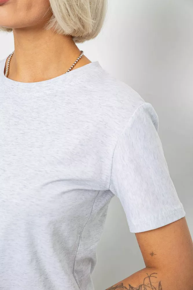 Купить Футболка женская однотонная, цвет светло-серый, 204R3333 - Фото №5