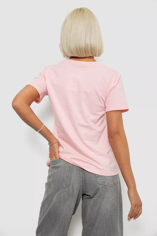 Купить Футболка женская однотонная, цвет светло-розовый, 204R3333 - Фото №4