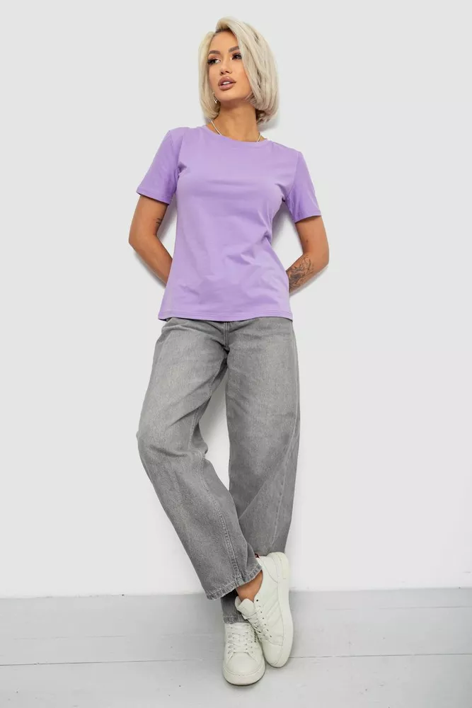 Купить Футболка женская однотонная, цвет сиреневый, 204R3333 - Фото №2