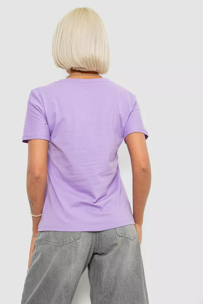 Купить Футболка женская однотонная, цвет сиреневый, 204R3333 - Фото №4