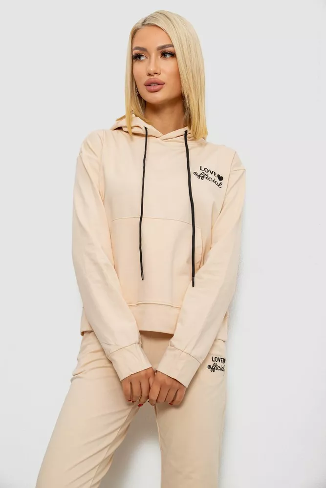 Купити Спортивний костюм жіночий двонитка, колір бежевий, 214R1419-005 - Фото №2