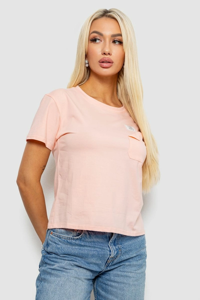Купить Футболка женская с принтом, цвет персиковый, 221R330 - Фото №1