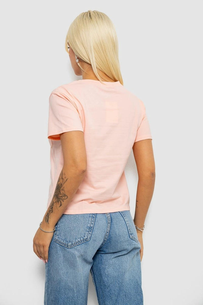 Купить Футболка женская с принтом, цвет персиковый, 221R330 - Фото №4