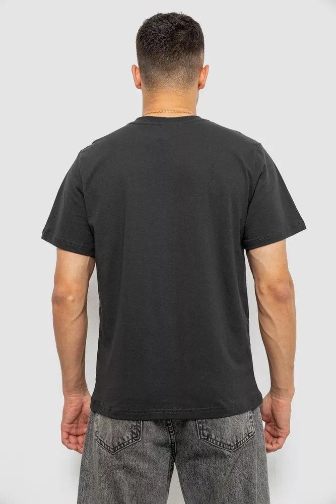 Купити Футболка чоловіча однотонна, колір грифельний, 241R1900 - Фото №4