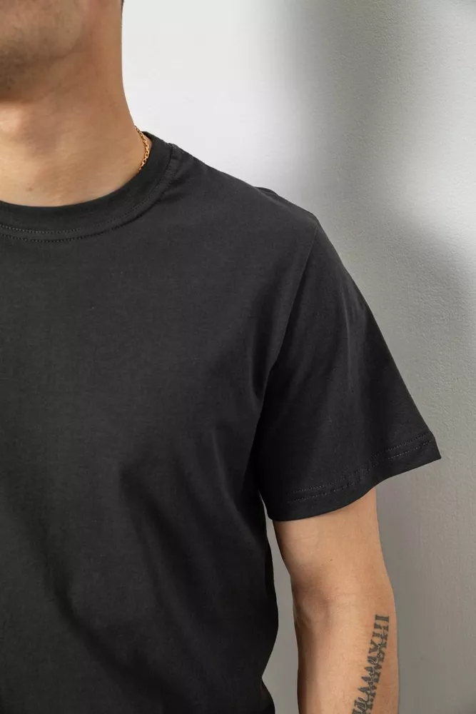 Купити Футболка чоловіча однотонна, колір грифельний, 241R1900 - Фото №5