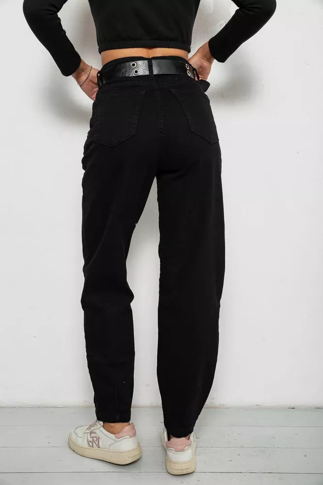 Купити Джинси жіночі однотонні Balon, колір чорний, 244R001171 - Фото №4