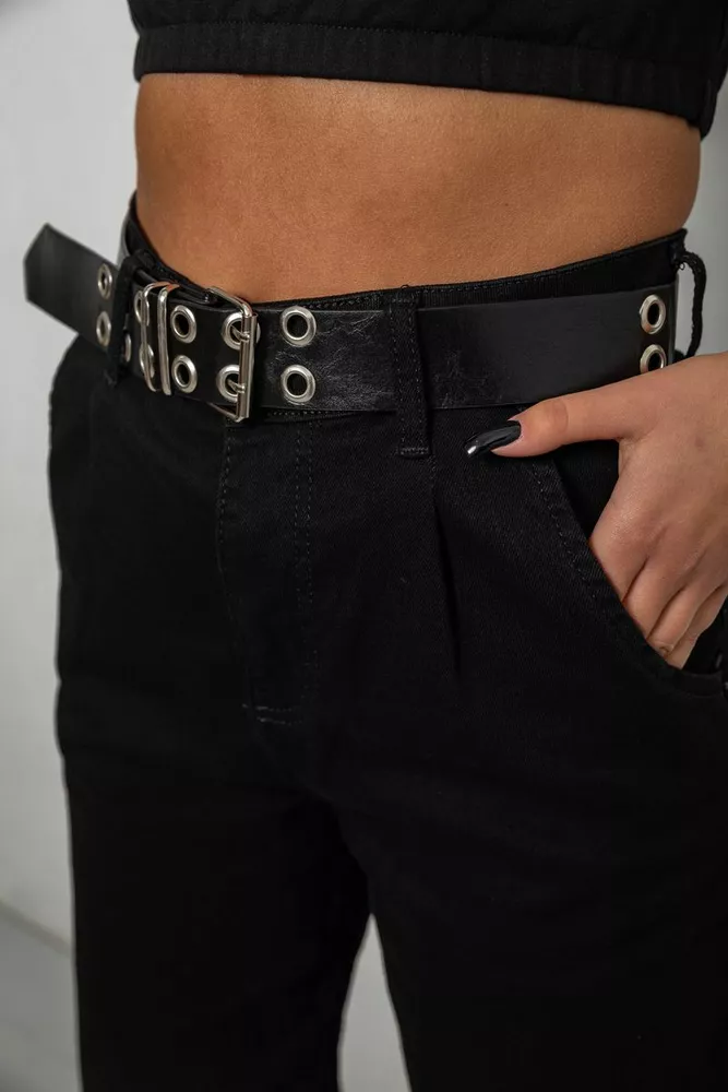 Купити Джинси жіночі однотонні Balon, колір чорний, 244R001171 - Фото №5