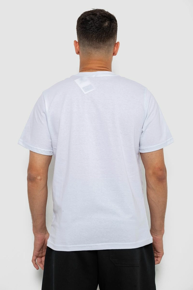 Купить Футболка мужская однотонная, цвет белый, 241R1900 - Фото №4