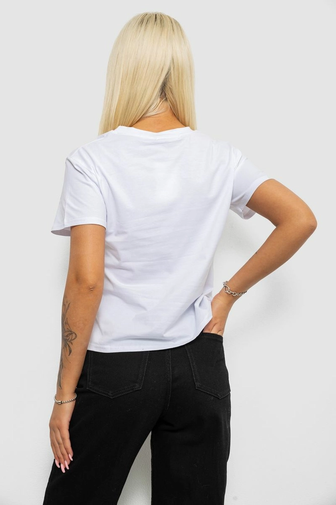 Купить Футболка женская с принтом, цвет белый, 221R330 - Фото №4