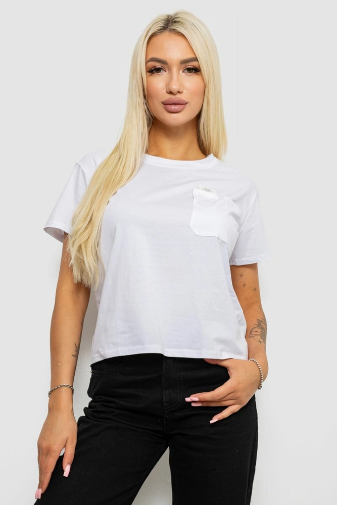 Купить Футболка женская с принтом, цвет белый, 221R330 - Фото №1