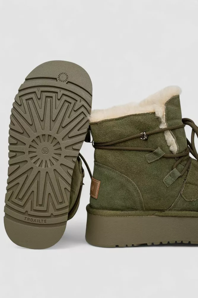 Купить Угги женские на меху  -уценка, цвет зеленый, 243RL952-8A-U-16 - Фото №5