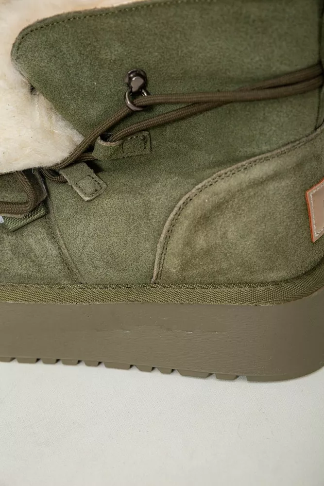 Купить Угги женские на меху  -уценка, цвет зеленый, 243RL952-8A-U-19 - Фото №8