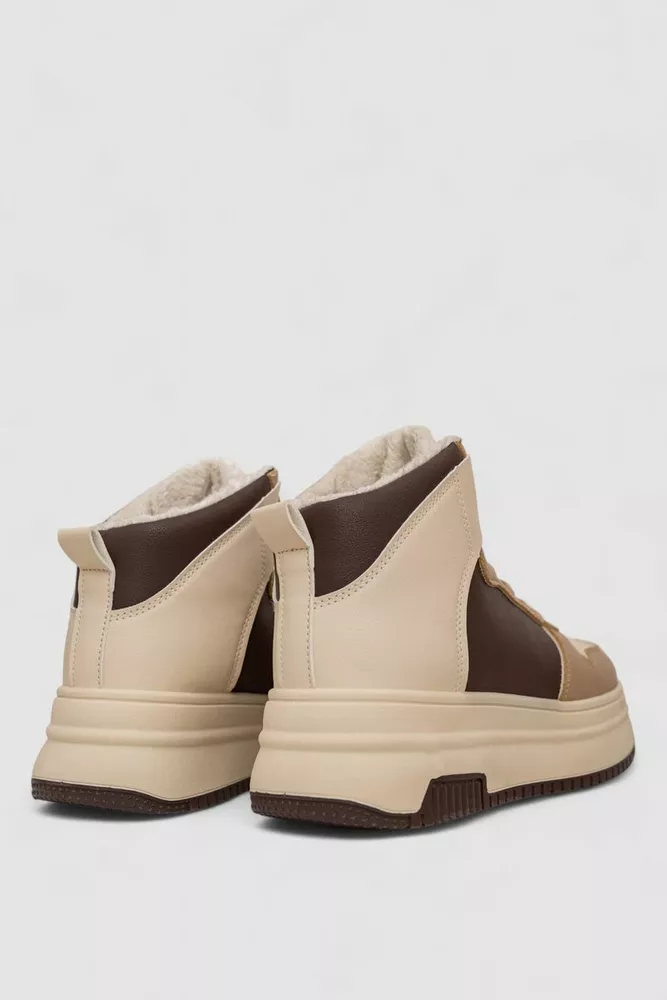 Купить Кроссовки женские зимние на меху  -уценка, цвет бежево-коричневый, 248RAM01-U-1 - Фото №4