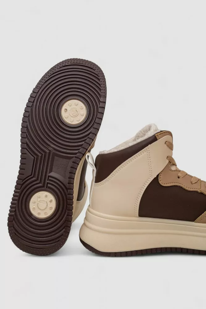 Купить Кроссовки женские зимние на меху  -уценка, цвет бежево-коричневый, 248RAM01-U-1 - Фото №5