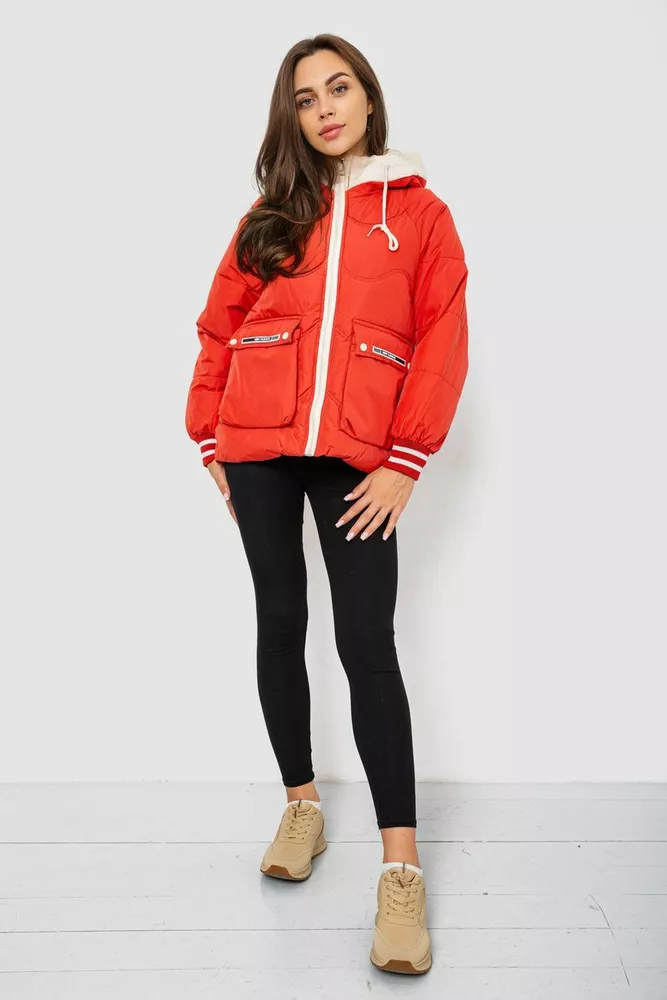 Купити Куртка жіноча демісезонна з рукавом реглан  -уцінка, колір темно-кораловий, 244R8023-U-11 - Фото №2