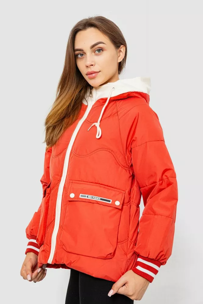 Купити Куртка жіноча демісезонна з рукавом реглан  -уцінка, колір темно-кораловий, 244R8023-U-11 - Фото №3