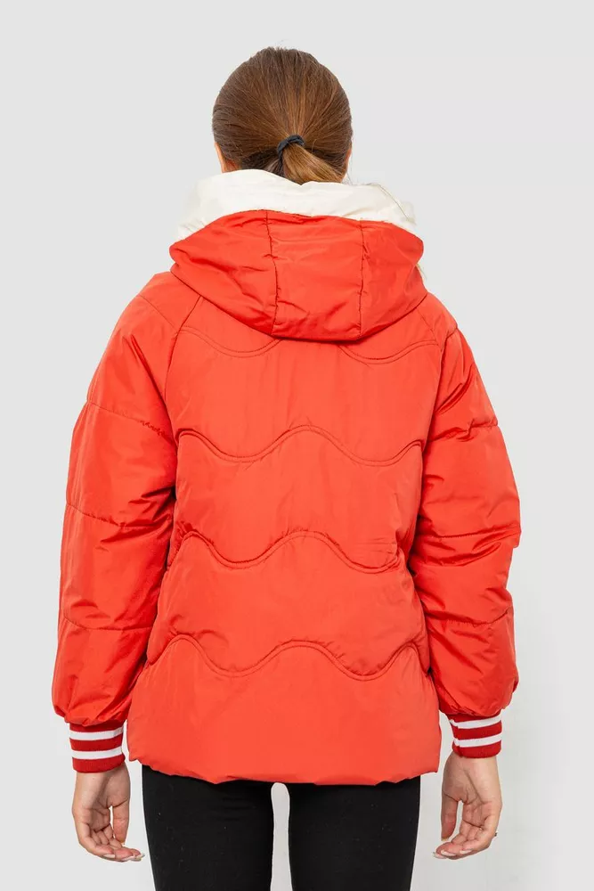 Купити Куртка жіноча демісезонна з рукавом реглан  -уцінка, колір темно-кораловий, 244R8023-U-11 - Фото №4