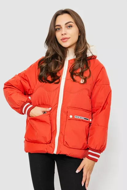 Куртка жіноча демісезонна з рукавом реглан  -уцінка, колір темно-кораловий, 244R8023-U-11