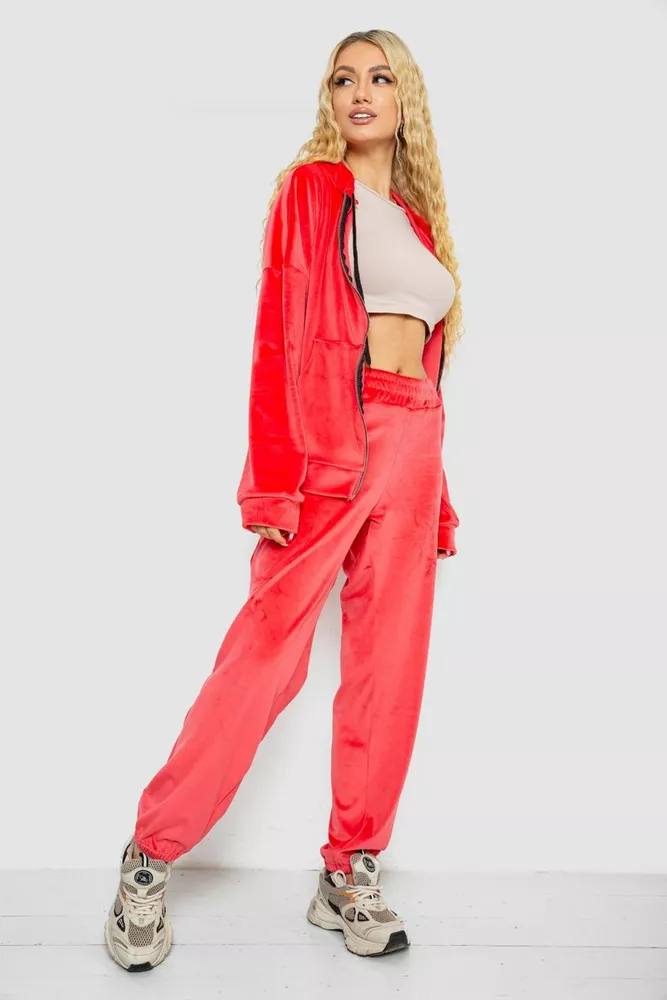 Купити Спортивний костюм жіночий велюровий  -уцінка, колір кораловий, 238R107-1-U-5 - Фото №3