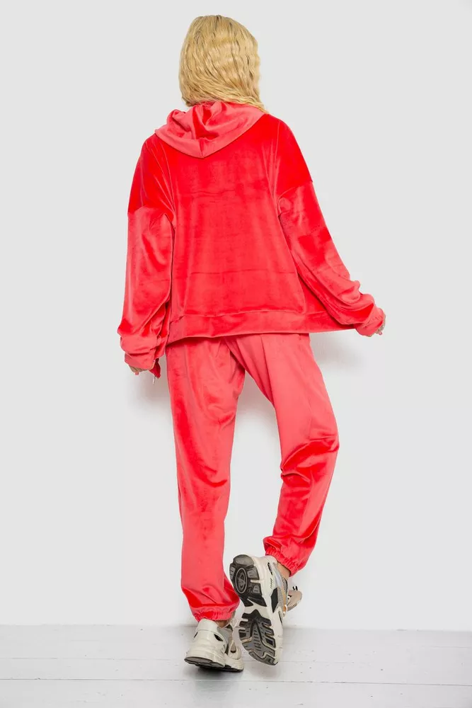 Купити Спортивний костюм жіночий велюровий  -уцінка, колір кораловий, 238R107-1-U-5 - Фото №4