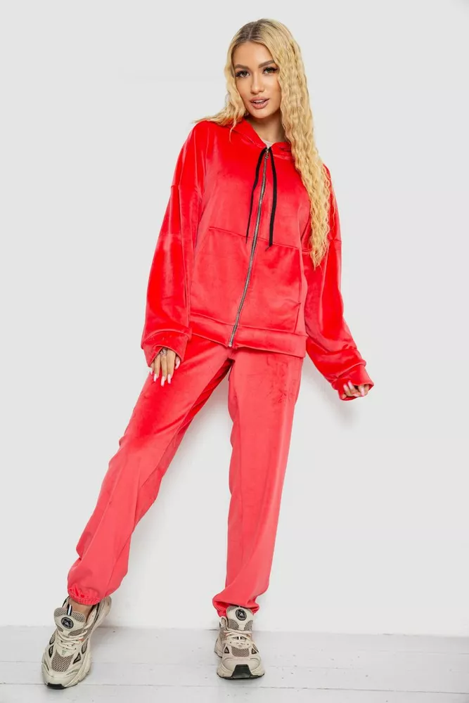 Купити Спортивний костюм жіночий велюровий  -уцінка, колір кораловий, 238R107-1-U-5 - Фото №1