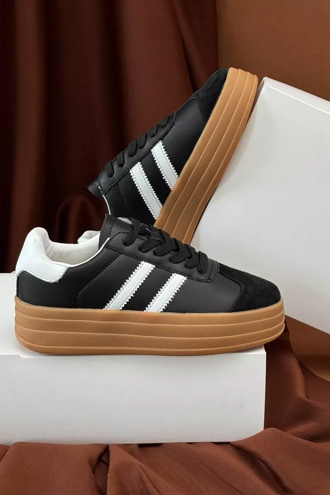 Купить Кроссовки женские демисезонные, цвет черно-белый, 248RCX1570 - Фото №1