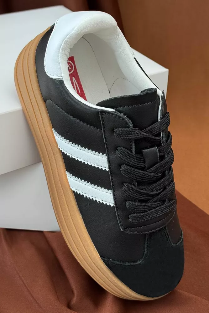 Купить Кроссовки женские демисезонные, цвет черно-белый, 248RCX1570 - Фото №3