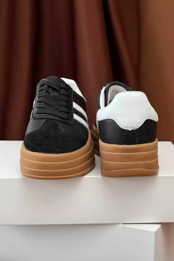 Купить Кроссовки женские демисезонные, цвет черно-белый, 248RCX1570 - Фото №4