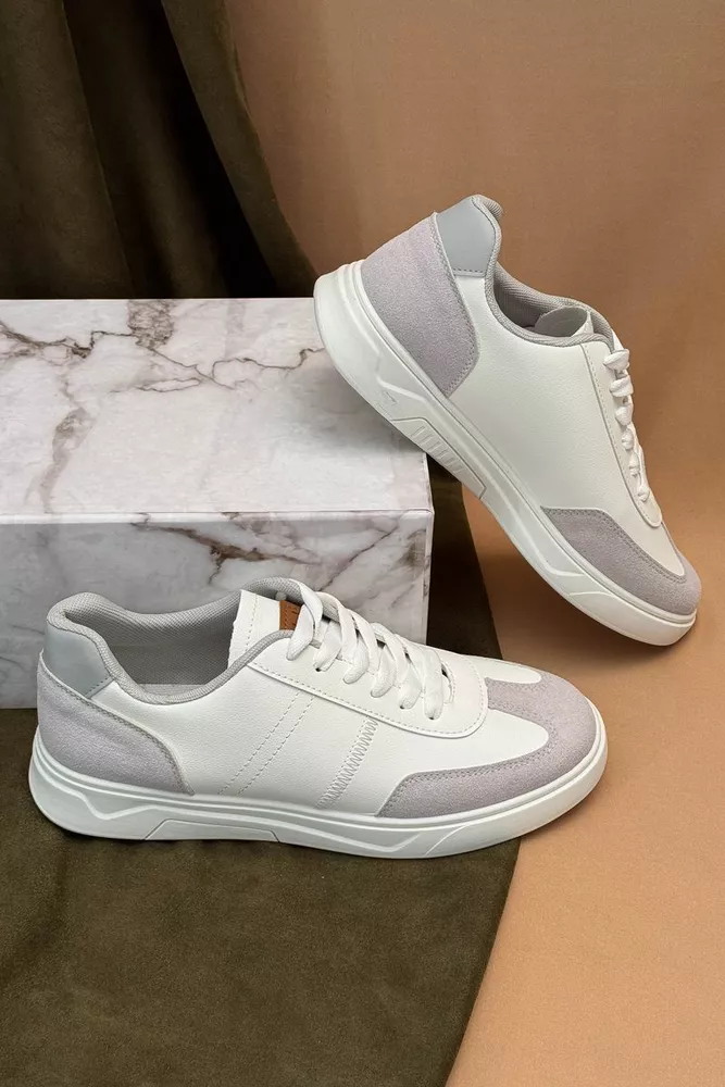 Купить Кеды мужские, цвет бело-серый, 248RR122-7R оптом - Фото №3