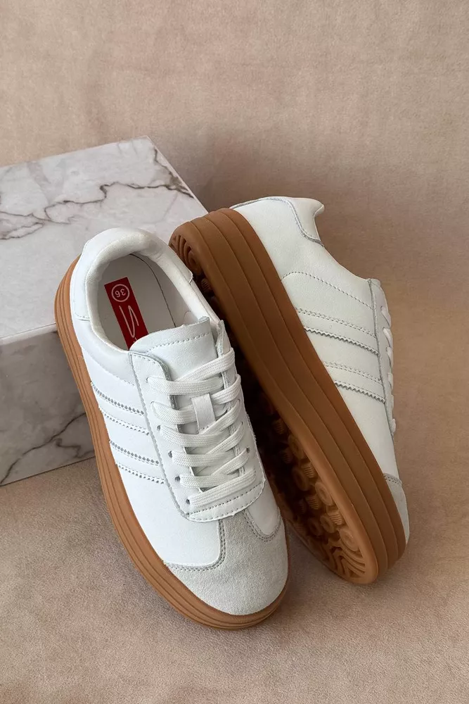 Купити Кросівки жіночі демісезонні, колір білий, 248RCX1570 - Фото №3