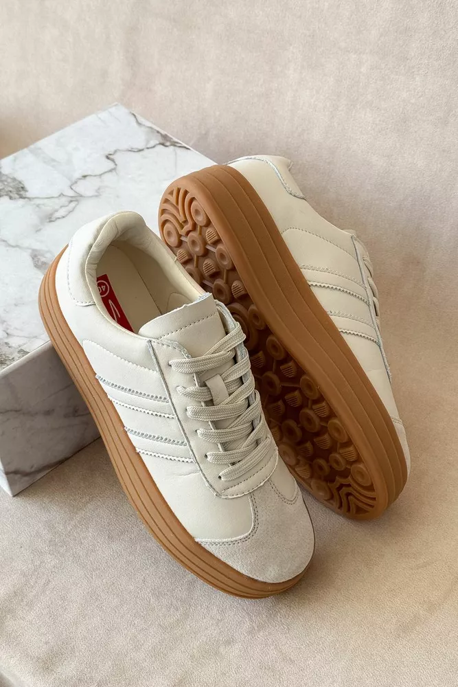 Купить Кроссовки женские демисезонные, цвет бежевый, 248RCX1570 оптом - Фото №3