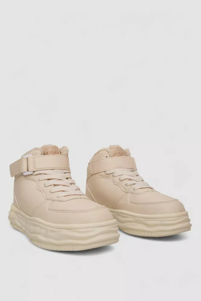 Купить Кроссовки женские зимние на меху  -уценка, цвет бежевый, 248RCX686-U-1 - Фото №3