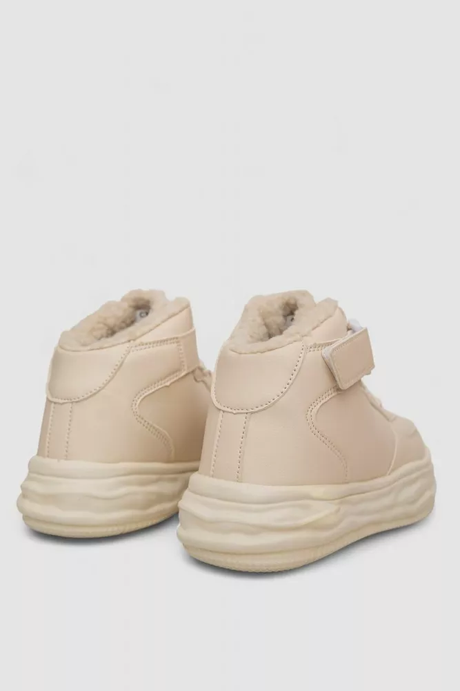 Купить Кроссовки женские зимние на меху  -уценка, цвет бежевый, 248RCX686-U-1 - Фото №4