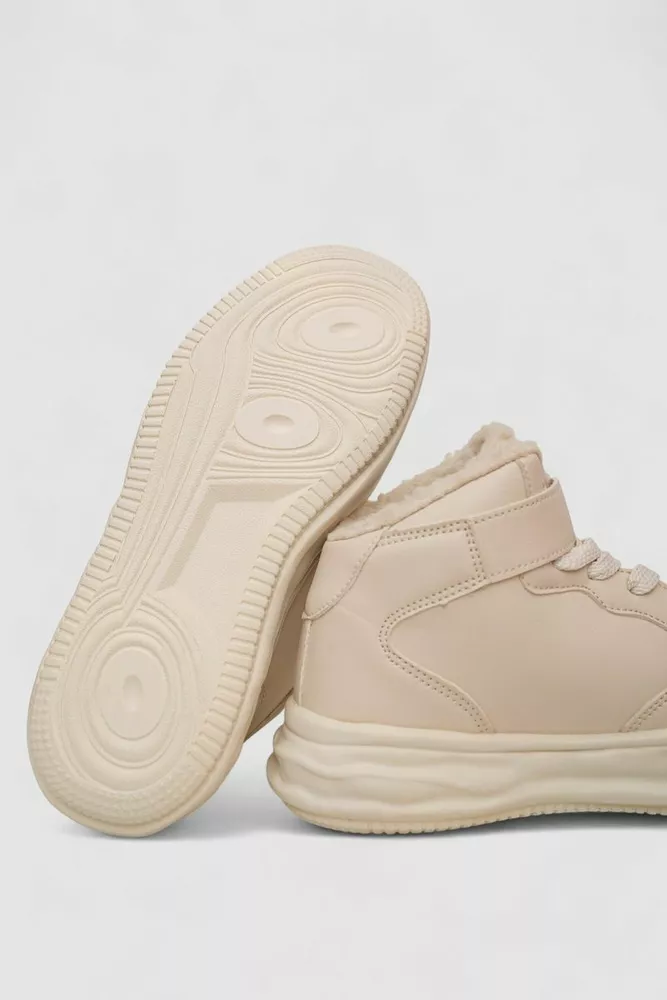 Купить Кроссовки женские зимние на меху  -уценка, цвет бежевый, 248RCX686-U-1 - Фото №5