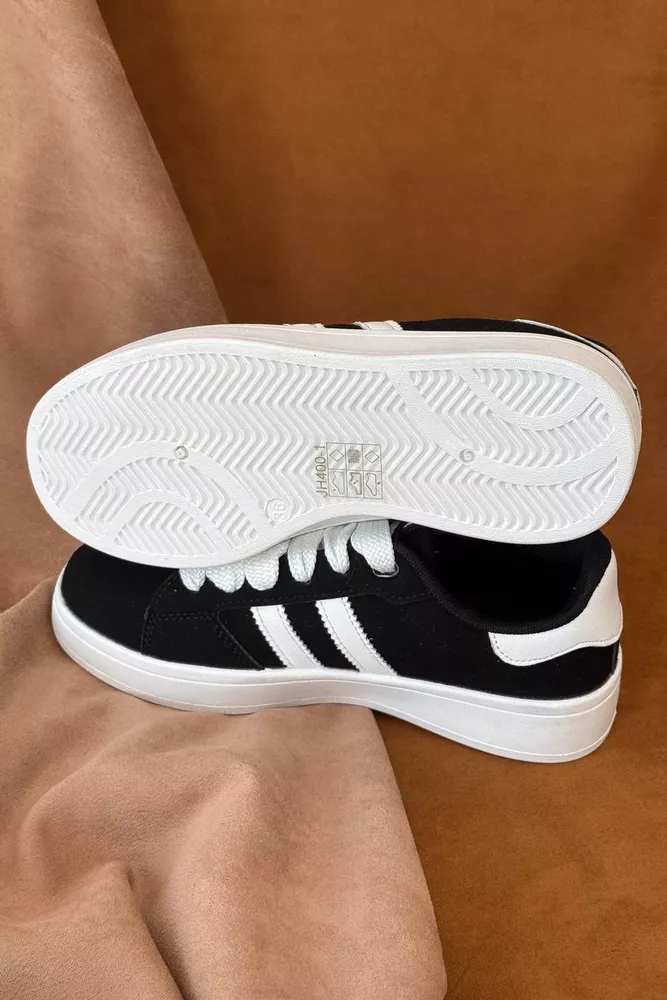 Купить Кеды женские замша, цвет черно-белый, 248RJH400-1 оптом - Фото №5