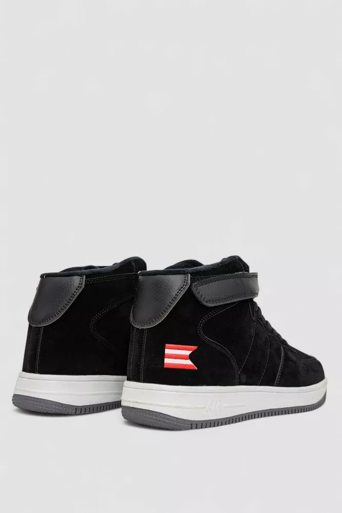 Купить Кроссовки мужские зимние на меху, цвет черно-серый, 248RH202-11 - Фото №4