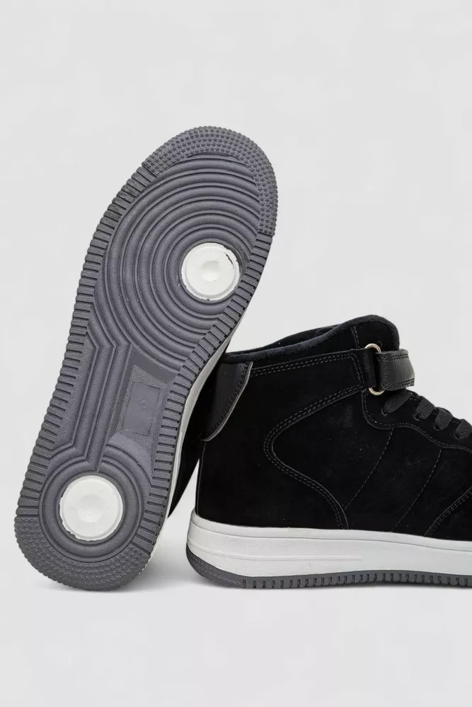 Купить Кроссовки мужские зимние на меху, цвет черно-серый, 248RH202-11 - Фото №5