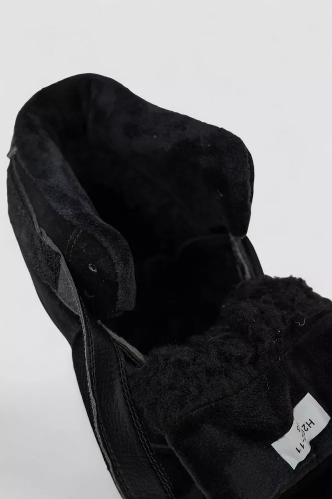 Купить Кроссовки мужские зимние на меху, цвет черно-серый, 248RH202-11 - Фото №6