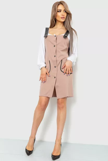 Сарафан женский, цвет пудрово-черный, 230R107-3