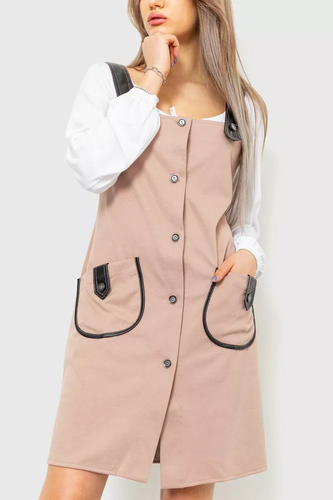 Купить Сарафан женский, цвет пудрово-черный, 230R107-3 - Фото №2