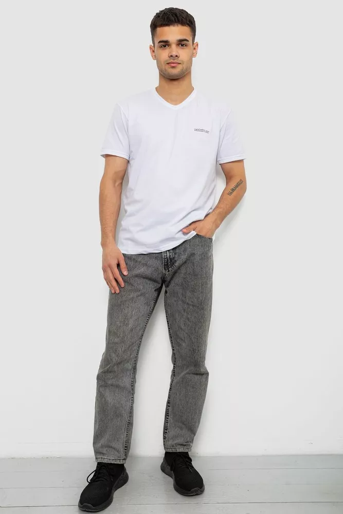 Купить Футболка мужская с принтом, цвет белый, 244R386-5 - Фото №2