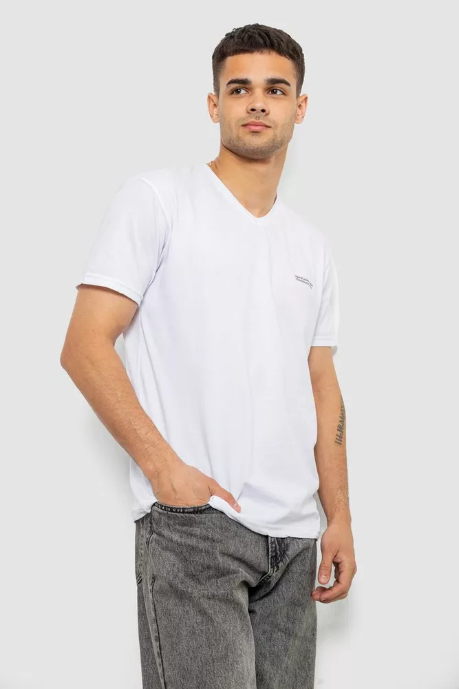 Купить Футболка мужская с принтом, цвет белый, 244R386-5 - Фото №3